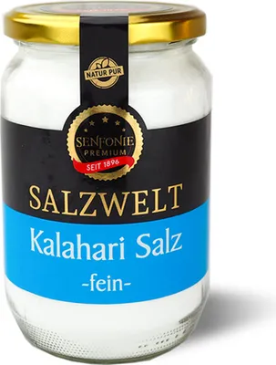 Produktbild von Kalahari Salz - fein, 900 g Glas