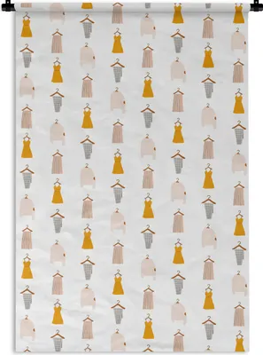 Produktbild von MuchoWow® Wandteppich Wandbehang Kleidung - Farben - Muster 90x135 cm Tapisserie Dekoration Wandtuch - Baumwolle - Wandskulptur