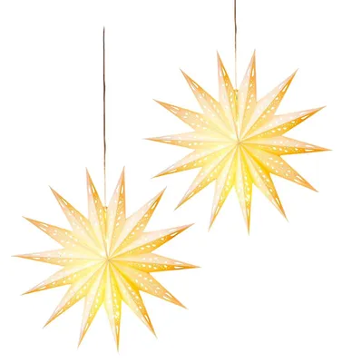 Image de Décoration de Noël LED en forme d'étoile en papier avec télécommande, lot pliable de 2 pièces de 55 cm