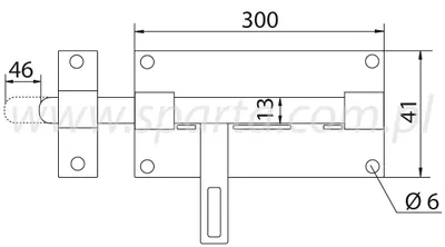 Produktbild von Zasuwa Ryglowa 350x40 mm Schwarz Schmiedeeisen Ø 12 mm Riegel