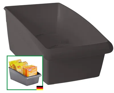 Productafbeelding van Novaliv Opbergdoos voor soepzakjes, klein, ladeorganizer voor de keuken - 25 x 12 cm, antracietgrijs. Opbergdoos voor kruiden - ordsysteem voor laden - geschikt voor dressings en bakbenodigdheden