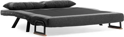 Image de Hanah Home, Sando 2 places - Gris foncé, Canapés-lits, Canapé-lit 2 places, Gris foncé, Lin, 133 x 78 x 78 x cm