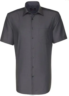 Immagine prodotto di Seidensticker - Camicia da uomo 1/2 maniche, non in ferro, moderna, rosa nera con colletto Kent (01.003001), taglia:46, colore:Grigio(67)