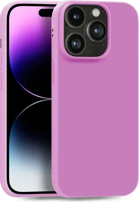Produktbild von Hülle für Apple iPhone 14 Pro - Handyhülle Cover aus Silikon in Rosa Lila