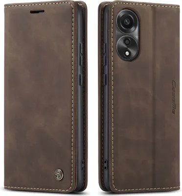 Produktbild von Oppo A78 4G Hülle, Retro Kunstledertasche mit Standfunktion Schutzhülle für Oppo A78 4G Kaffee