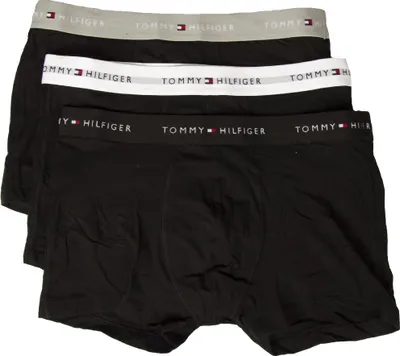 Image de TH TOMMY HILFIGER boxer homme pack 3 pièces sous-vêtement en coton stretch élastique visible article UM0UM02763 TRUNK 3P, M - Waist cm 86-91 / Waist inch 34-36, Cotone 95%,Elastan 5%