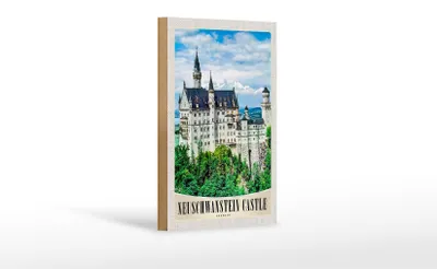 Produktbild von Holzschild Reise 12x18 cm Neuschwanstein Schloss Architektur