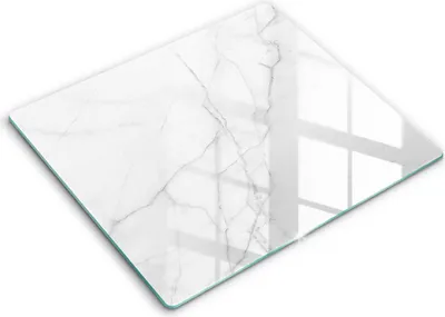 Zdjęcie produktu dla Deska kuchenna – 60 cm x 52 cm - Szklana deska do krojenia - Szkło hartowane – Antypoślizgowa - Tło Marmur Kamień