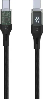 Immagine prodotto di Fixed | Kabel USB-C/USB-C z wyświetlaczem, wsparcie PD, 1.2m, USB 2.0, 100W | FIXDD-CC12-BK