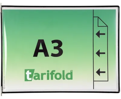Produktbild von tarifold Sichttafeln DIN A3 quer schwarz, Öffnung oben, 10 St.