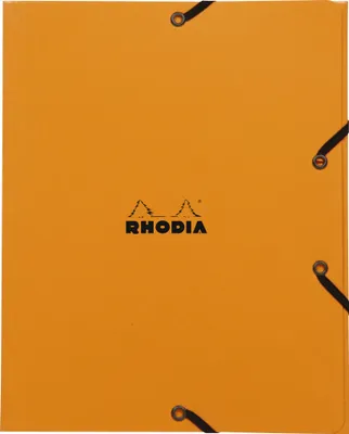 Produktbild von Rhodia 5x Sammelmappe Karton, Gummizug und 3 Klappen, 19x24cm Orange 19248C