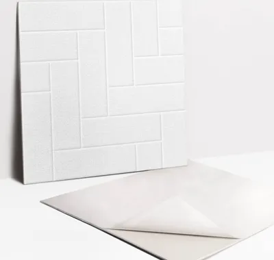 Produktbild von Fliesenaufkleber Set - 9 Stück Selbstklebende PVC Fliesen-Designs - Für Bad und Küche 30 x 30 - Elegante leuchtende Ziegel