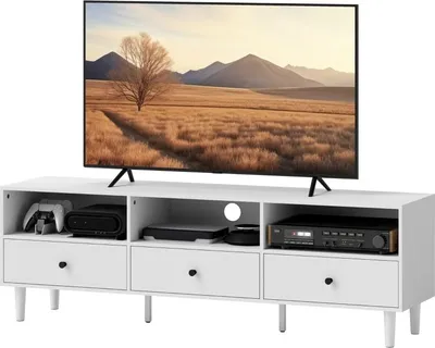 Produktbild von Lowboard / TV‑Schrank / TV‑Lowboard mit Schubladen, 140×34×45 cm, für Wohnzimmer, für Fernseher bis 75 Zoll