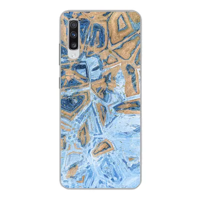 Produktbild von MuchoWow® Handyhülle Schutzhülle Hülle für Samsung Galaxy A70 Marmor - Farbe - Gold - Blau Silikon Softcase Handy Hülle - Schutzhaube