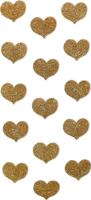 Produktbild von Handmade Stickers Goldene Glitzer Herzen