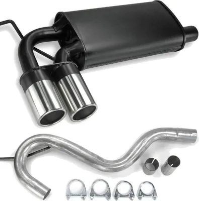 Produktbild von KDS Stahl Sportauspuff Auspuff 2x76 rund VW Scirocco 3 mit Edelstahl Endrohr Neu