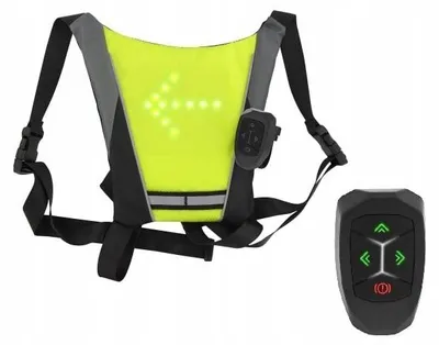 Zdjęcie produktu dla Kamizelka Odblaskowa Sygnalizacja LED kierunkowskazy +Pilot hulajnoga rower / UMLEDBAG2
