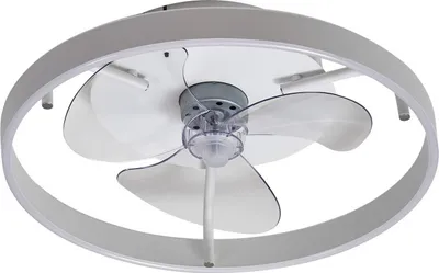 Produktbild von Lindby LED-Deckenventilator Momitu, weiß, Aluminium, Ø 50 cm