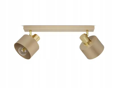 Produktbild von FKL DESIGN Home Deco Deckenlampe Deckenleuchte Ecru-Gold 2-flammig E27 Metall Lampeschirme Lampe aus Serie N485 (BG2)