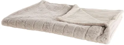 Produktbild von BELIANI Kuscheldecke Beige Polyester 150 x 200 cm Plüsch Decke Schlafzimmer Wohnzimmer