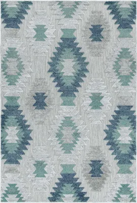 Immagine prodotto di Teppium Tappeto da Esterno Impermeabile per Terrazza Balcone Cucina Multicolore Effetto Alto Basso Resistente, Dimensioni: 140x200 cm