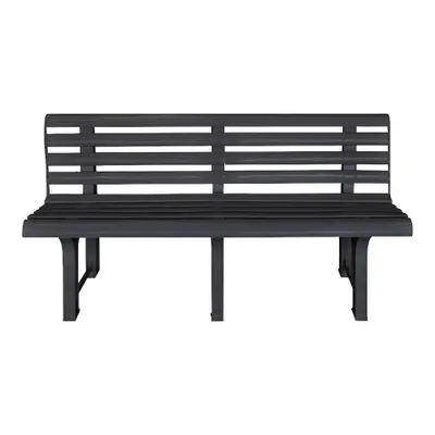 Produktbild von Bank 3 Sitzer aus Kunststoff, anthrazit, 148 cm breit, stabile Gartenbank, Parkbank