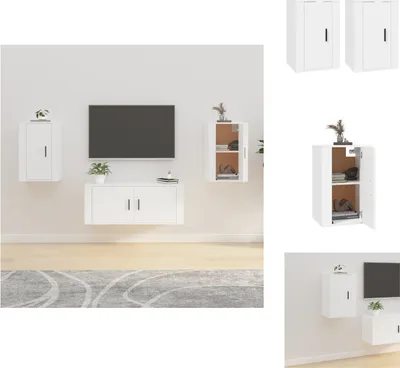 Obrázok produktu pre vidaXL TV nástenné skrinky 2 ks. Biela 40x34,5x60 cm - TV nábytok