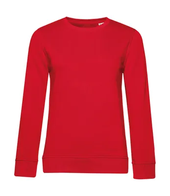 Produktbild von B&C Damen Pullover Rundhals Pulli Sweater Sweatshirt Langarmshirt, Größe:XS, Farbe:Rot