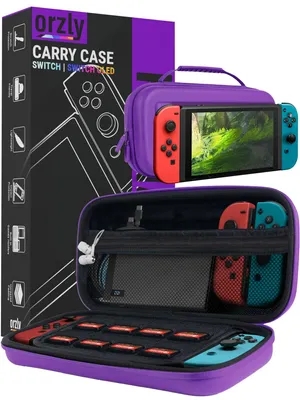 Immagine prodotto di Custodia da trasporto compatibile con Nintendo Switch – Borsa/Custodia rigida/Cover/Protezione per l'utilizzo con la console Nintendo Switch e gli accessori, colore LILLA