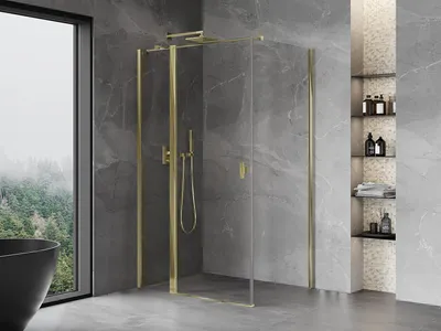 Produktbild von Mexen Mist T Duschkabine schwenkbar 120 x 90 cm, transparent, gold - 8A4T-120-090-50-00