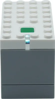 A close-up studio shot of a LEGO Powered Up Hub.