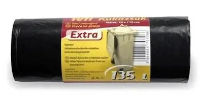 Produktbild von Müllsäcke, extra stark, 135 l, 10 Stück, 70x110 cm, 27 µ, TUTI "Extra", schwarz