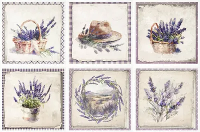 Immagine prodotto di ITD carta di riso per decoupage SET carta artigianale, lavanda RSM082
