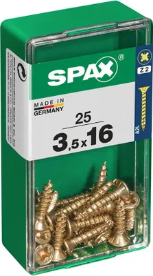 Zdjęcie produktu dla SPAX 4081020350161, Śruba, Stal, Cynk, Drewno, Płaska głowa, Pozidriv, Żółty