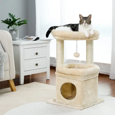 Produktbild von Purpurra Kratzbaum Frühlingskollektion mit Höhle beige, 68 cm