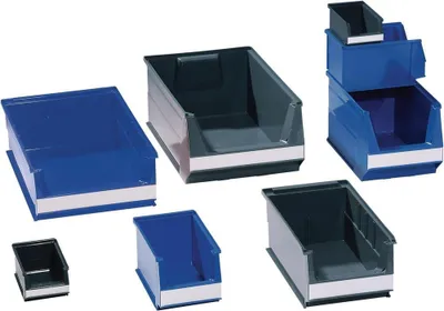 Produktbild von Lockweiler Sichtlagerkasten blau für ca. 2,6l Länge 230 / 200 x Breite 150 x Höhe 130mm aus Polyethylen stapelbar - 19100424