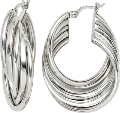 Produktbild von JOBO Creolen 925 Sterling Silber rhodiniert Ohrringe