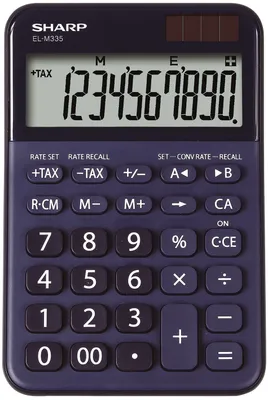 Obrázek produktu pro Sharp EL-M335, Desktop, Jednoduchá kalkulačka, 10 číslice/číslic, Baterie / Solár, Modrá