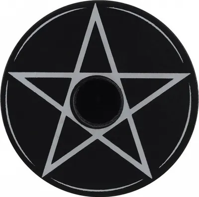 Produktbild von Schwarzer Kerzenhalter mit Pentagramm Motiv