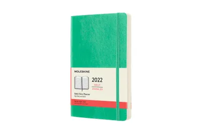 Produktbild von Moleskine 12 Monate Tageskalender 2022, Large/A5, 1 Tag = 1 Seite, Weicher Einband, Eisgrün