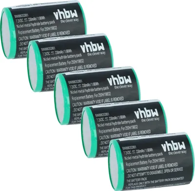 Produktbild von vhbw 5x Akku Ersatz für Servox 19632 für Medizintechnik (230 mAh, 7,2 V, NiMH)