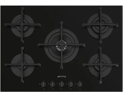 Produktbild von Smeg Cucina PV275B Kochfeld / Flache Oberfläche / 72 cm / Gas / 5 Brenner / Schwarz