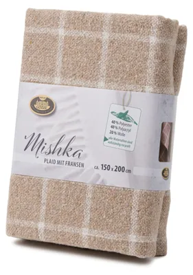 Immagine prodotto di GÖZZE Coperta MISHKA color caramello BL 150x200 cm marrone Coperta da salotto Coperta morbida