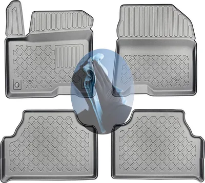 Produktbild von Z520354 TPE-Gummifußmatten kompatibel mit  Hyundai Kona Elektro Select OS Steilheck Geländewagen SUV 5-türer 2018- nicht für Hybrid geeignet