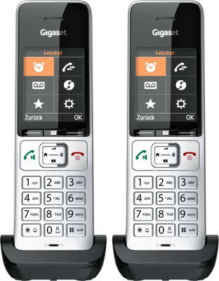Produktbild von 2 Gigaset COMFORT 500HX duo Zusatz-Mobilteile schwarz-silber