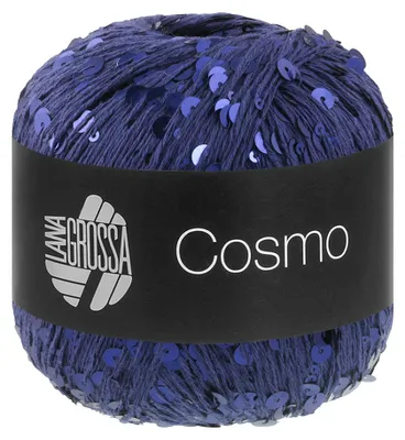 Produktbild von Lana Grossa COSMO 100 g Beilaufgarn aus Baumwolle mit Pailletten 260 m Farbe 028 - Tintenblau