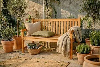Produktbild von Teakea – Teakholz-Gartenbank, 150 cm – 3-Sitzige Holzbank – Langlebige Teakholzbank für Garten oder Terrasse