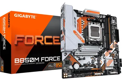 Zdjęcie produktu dla GIGABYTE B850M FORCE, AMD, Gniazdo AM5, AMD Ryzen 7000 Series, AMD Ryzen 8000 Series, AMD Ryzen 9000 Series, Gniazdo AM5, DDR5-SDRAM, 128 GB