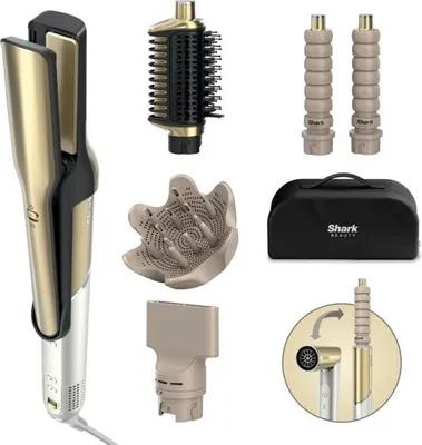 Zdjęcie produktu dla Shark Glam, Multistyler, Ciepły, Proste w kształcie beczki, Do wszystkich włosów, Suche/Mokre włosy, Złoto