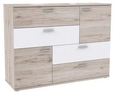 Immagine prodotto di Credenza >Saxe< in rovere sabbia/bianco - 125x95,9x41,3cm (LxAxP)